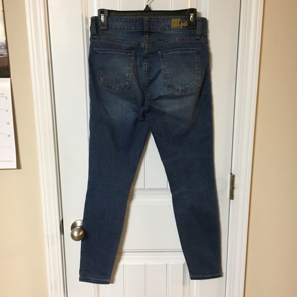 KUT FROM THE KLOTH Jeans Size 4 Dark Wash Destructed Knee Skinny Jeans - Picture 4 of 7